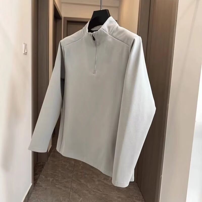 American style stand up collar zipper hoodie for men in spring autumn, with high-end feel and a German velvet base top