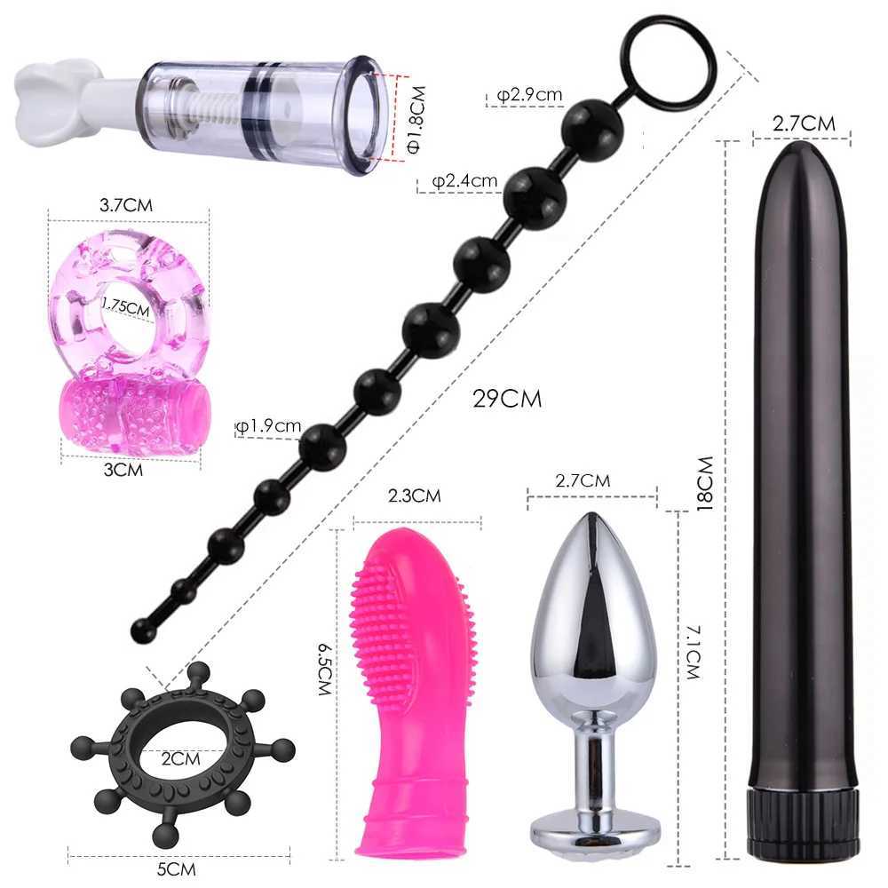 Sextoy Bdsm Kit Set Vibrator Handcuff Neck Sex Toy Adult Couple Whip Anal Buttplug for Women Men Intimate Sexual Game Bondage W250509