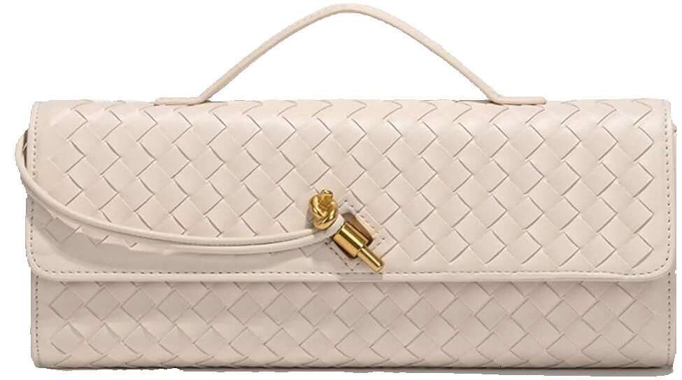Trendy Woven Evening Clutch Purses Women Underarm Shoulder Handbag Cute Satchels Crossbody Purse PU Leather Wallet