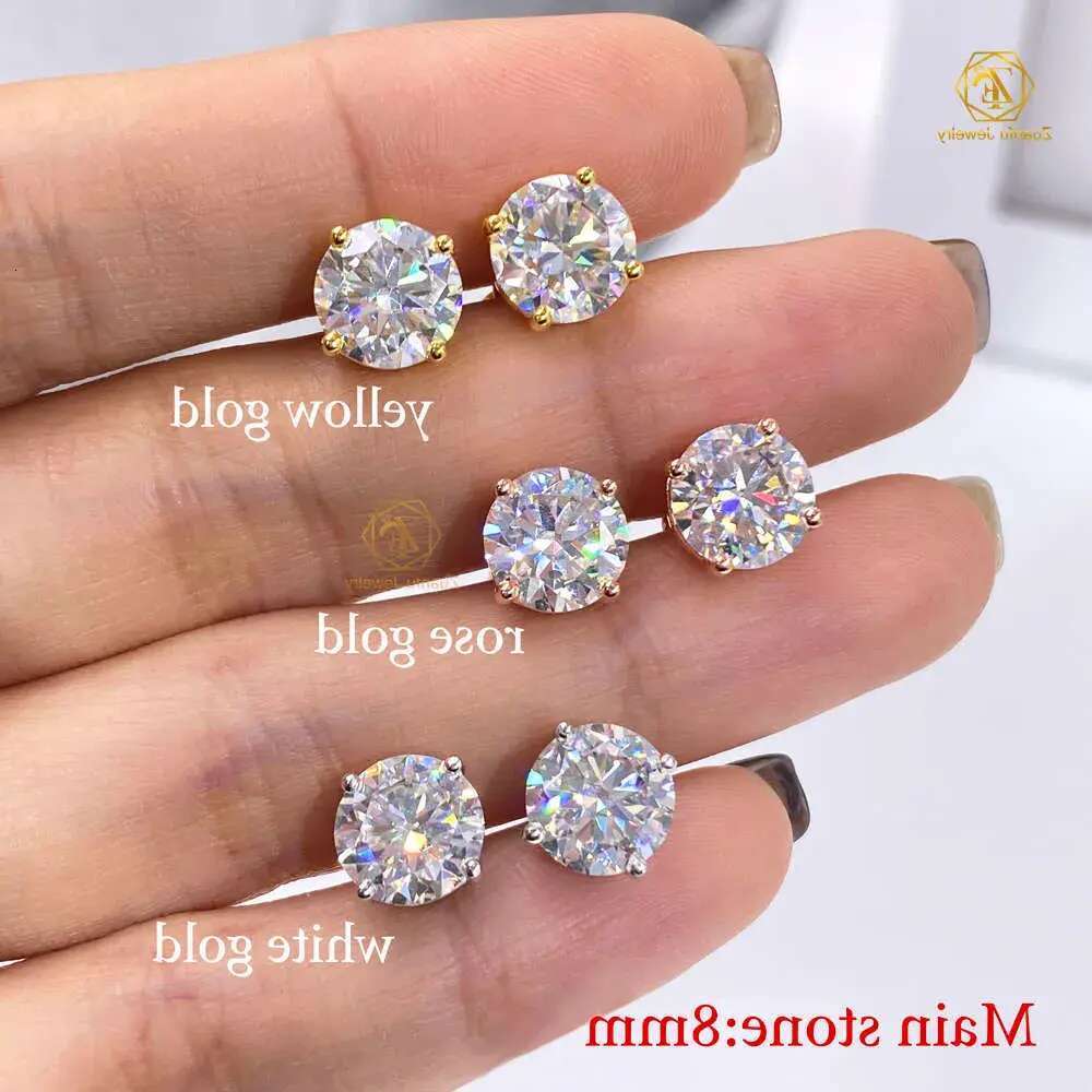 Screwback earring 3mm-13mm piercing jewelry 4 prongs set CVD HPHT lab grown stud in VVS1 radiant designer bag