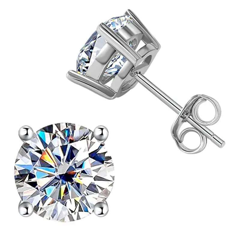 stud designer for women men solid sterling sier pass dia tester with certificate VVS1 D color moissanite earrings jewelry woman gift designer bag