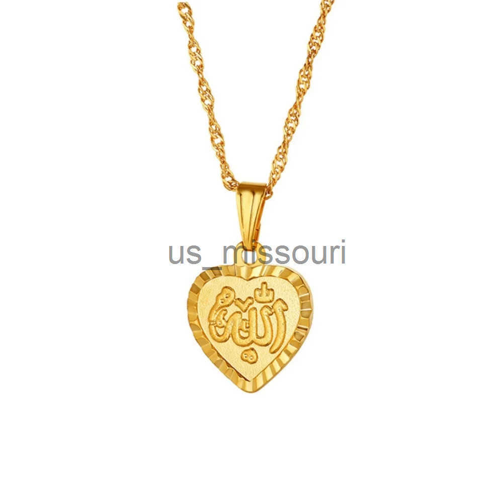 44CM Fashion Neck Choker Chain Necklace For Women Gold Plated Allah Pendant Female Muslim Jewelry Birthday Gift J250509