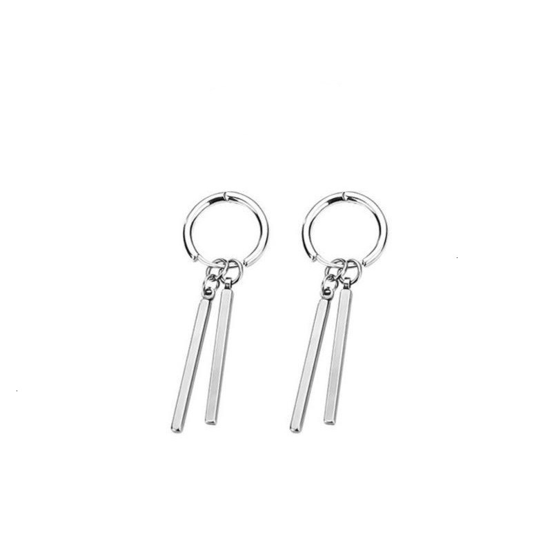 Earrings for men with a high-end feel, trendy and personalized long men's earrings, square sticks, ear rings, cool