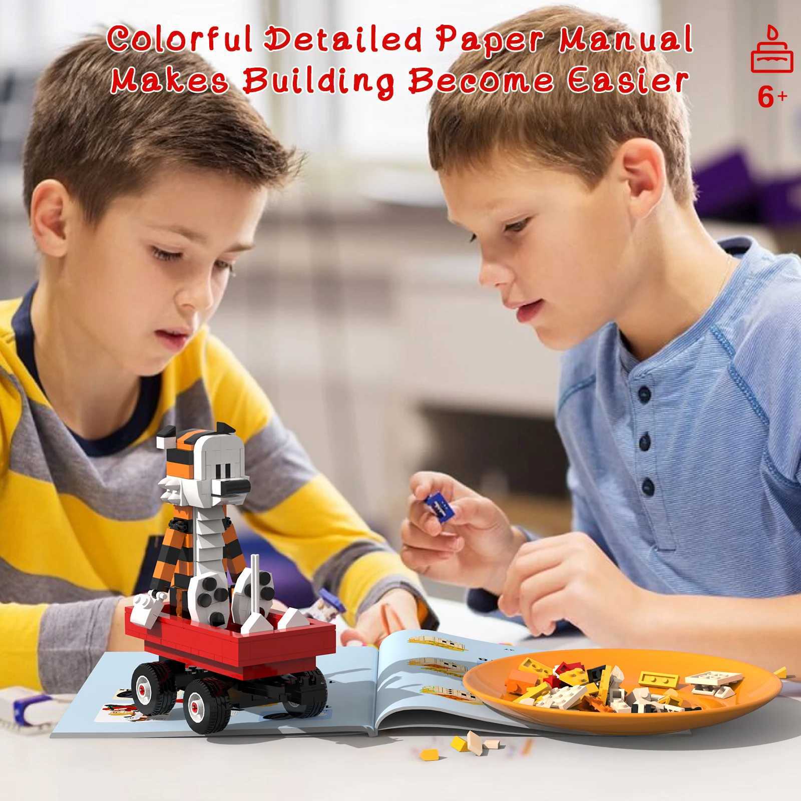 Boy and Tiger Adventure Blocks Set with Rotatable Device Compatible with Stocking Stuffer Present for Kid Adults 358PCS X250509