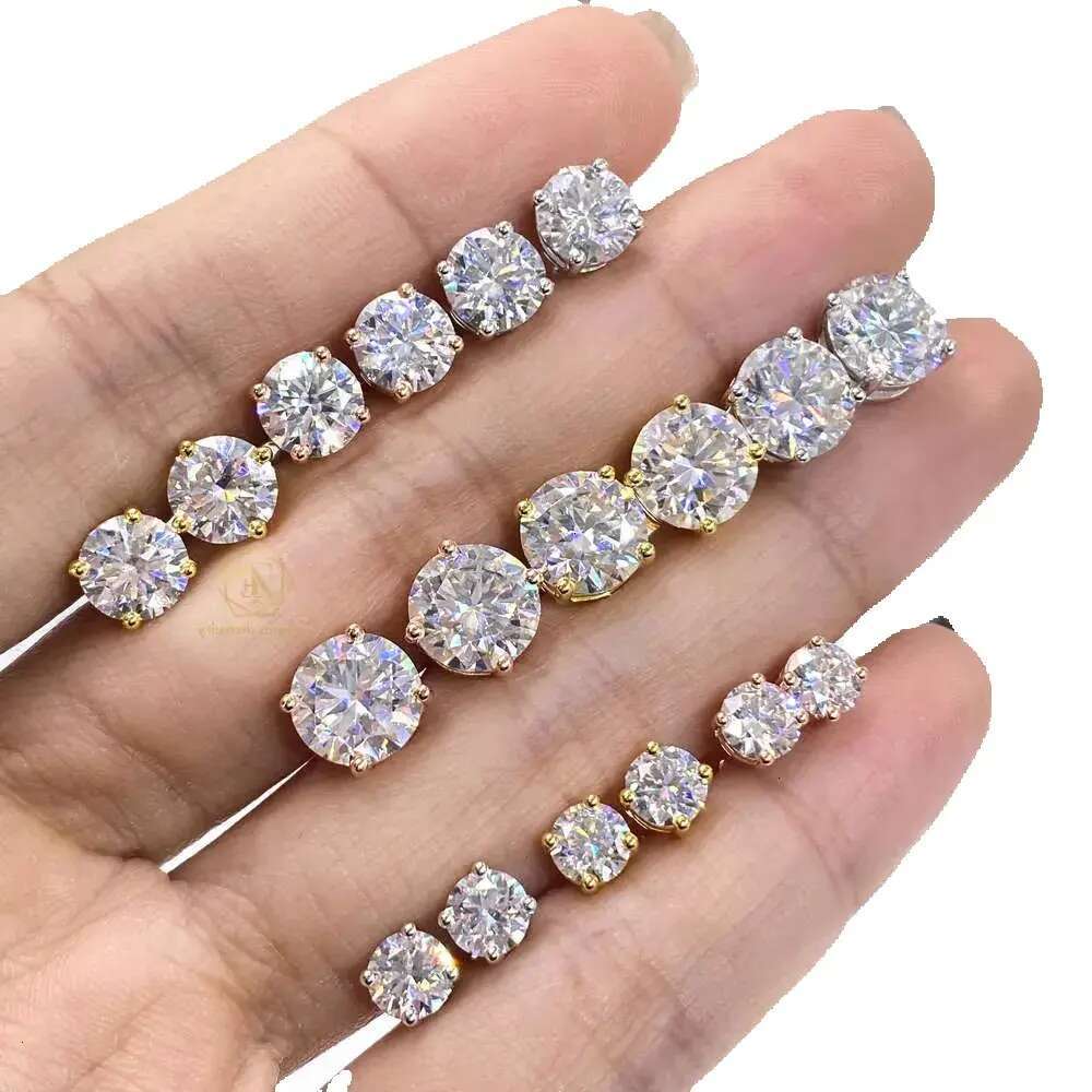 Screwback earring 3mm-10mm piercing jewelry 4 prongs set CVD HPHT lab grown stud in VVS Elegant Dazzling designer bag