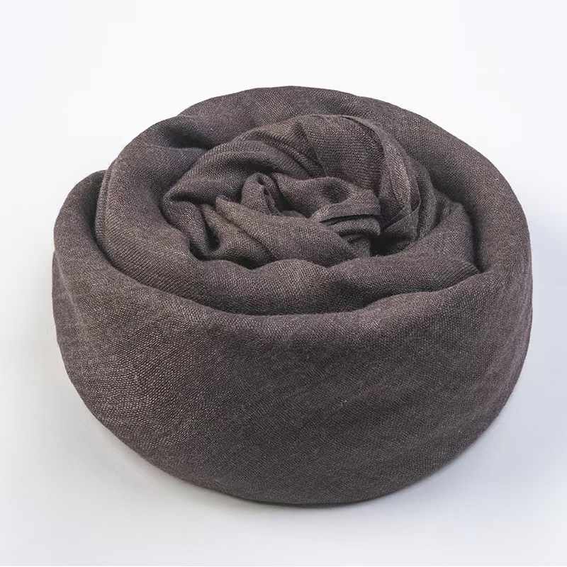 T665 cotton and linen solid color scarf female summer sun protection medium long gauze scarf Japanese and Korean literary beach long scarf travel neck