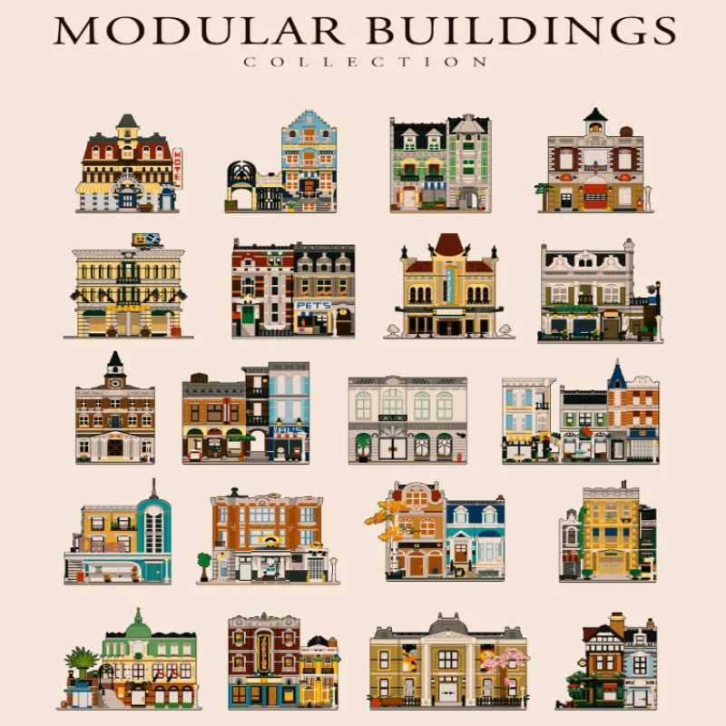 2025 Creatoring Expert Brick Bank Detectives Assembly Square Model MOC Street View Building Blocks Toys 10255 10251 10211 10185 X2505091