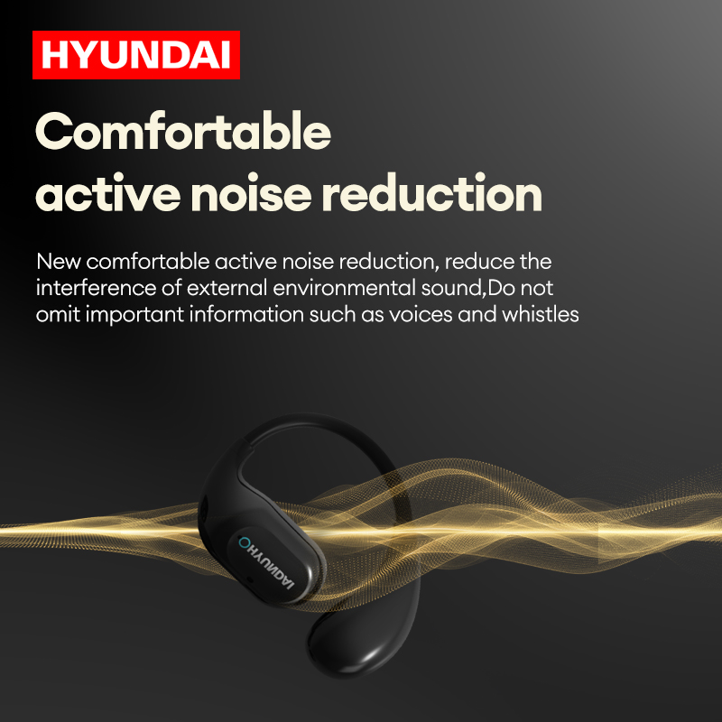 HYUNDAI Airpodsmax Headphones Clip on Bluetooth Earphones Open Sports Wireless Headset Waterproof HiFi Sound Long Lifetime Earbuds HY-C01