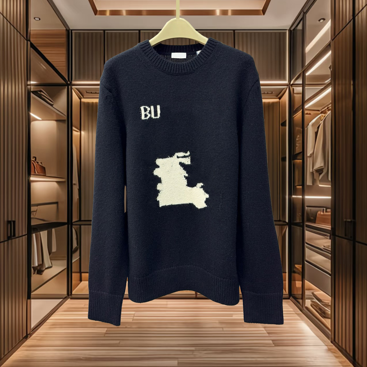 high quality designer sweater mens fashion pattern letter knitted long sleeved wool sweater mens top