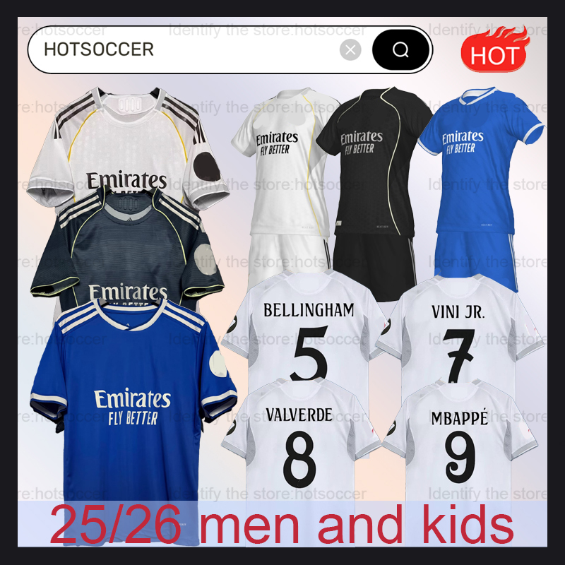 25 26 Mbappe madrids soccer jersey football shirt 202 2026 BELLINGHAM VINI JR CAMAVINGA MODRIC RODRYGO Arda GuLer player version camiseta men kids kit uniforms