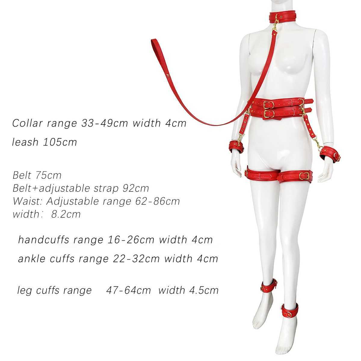 Puppy play SM Bondage Kit Collar Waistband Wrist cuffs Ankle brace Thigh cuff Adult Games Restraints Handcuffs Sex Toys W250509 - view 7