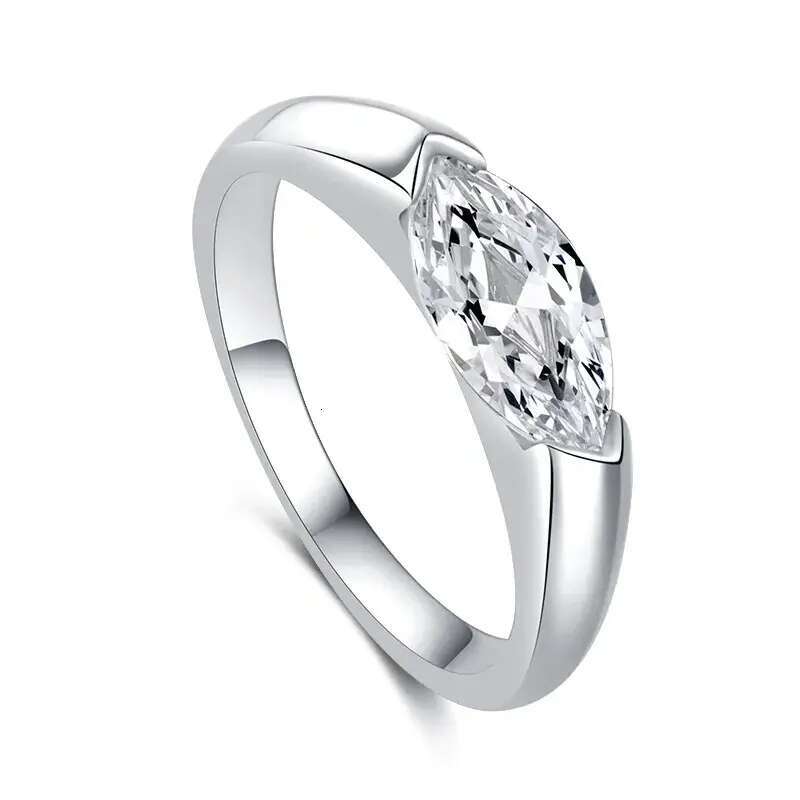 pass dia tester VVS1 D color 1CT moissanite for women sterling sier clover ring wedding rings designer jewelry woman gift with box designer bag