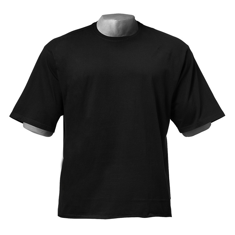 Plus size solid color blank loose fitting fitness exercise short T-shirt for breathable trend men's half sleeved shirt