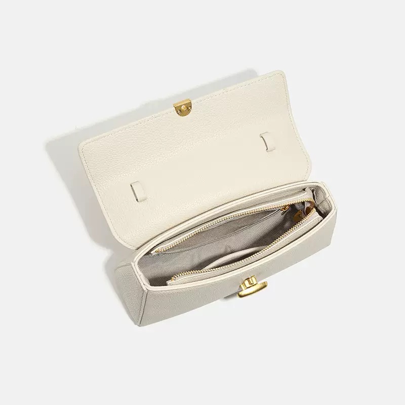 25S new model Advanced Texture Lychee Patterned Handbag New Minimalist Commuting Small Square Bag Casual Versatile Single Shoulder Crossbody Bag