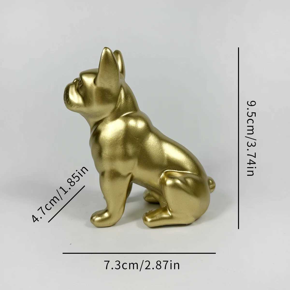 1pc3.7-in French Bldog Statue - Resin dog statue for the decoration and outdoor display given to Bldog enthusiasts Y250509