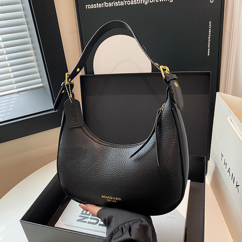2025 Premium Crescent Crossbody - Textured Leather Shoulder Tote for Women,Designer Underarm Bag Collection