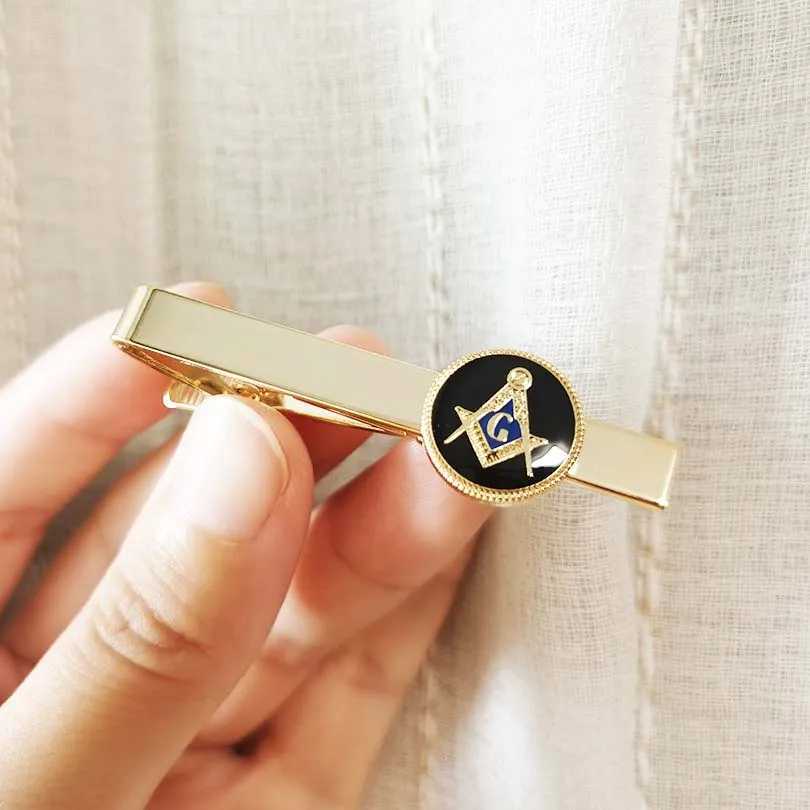 1pc Masonic Compass and Square Tie Clip Enamel Freemasonry Free Masons Craft Black Enamel G Metal Bars M250508