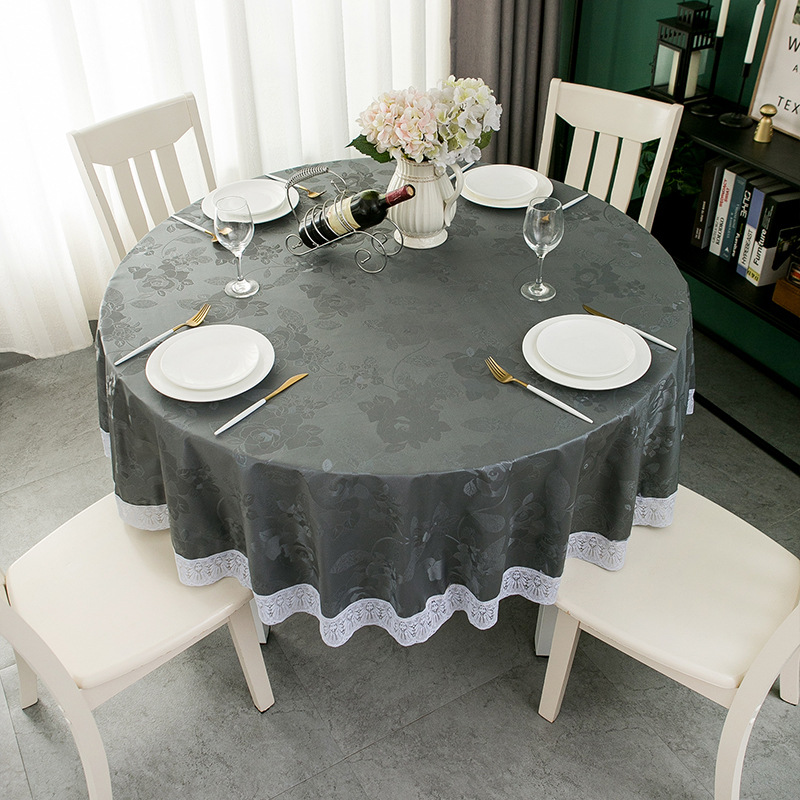 DH003 PVC Household Waterproof & Stain Resistant Circular Dining Room/Table Cover Easy-Clean Wholesale Option
