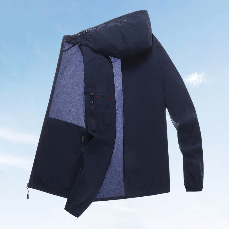 2024 Trendy New Sunscreen Clothes Mens Thin Jacket Summer Outdoor Sports Breathable UV resistant Skin Clothes with Pressure Labeling 230725