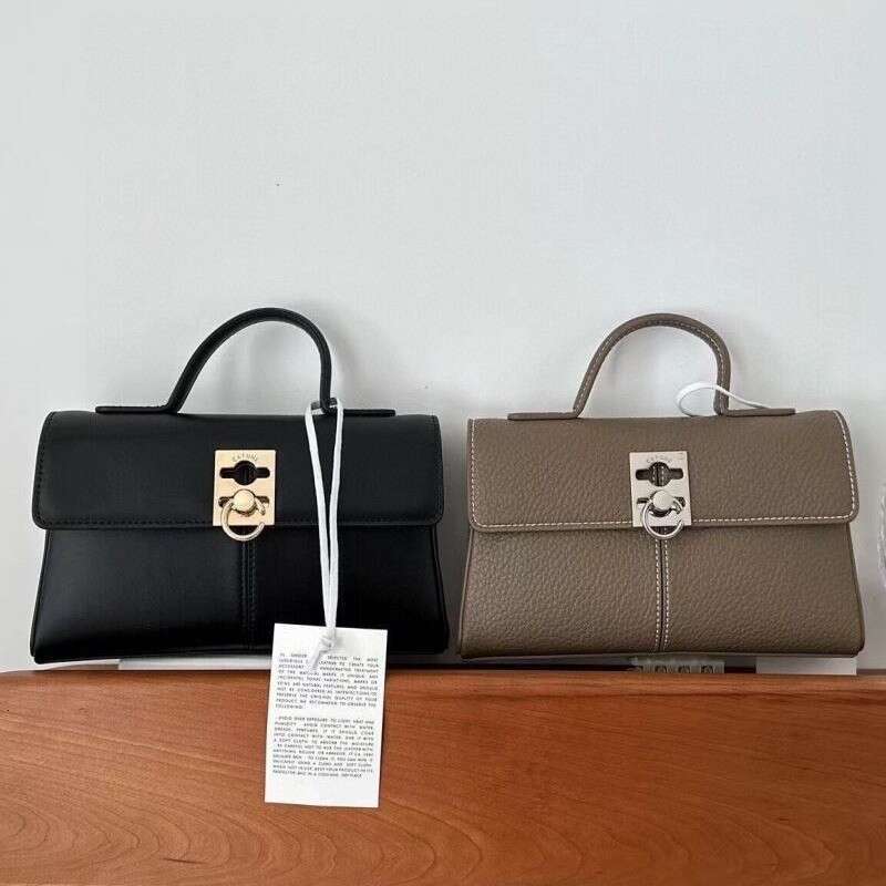designer bag Light luxury niche leather square cafune small crossbody handbag, portable commuting women's bag, fashionable and versatile