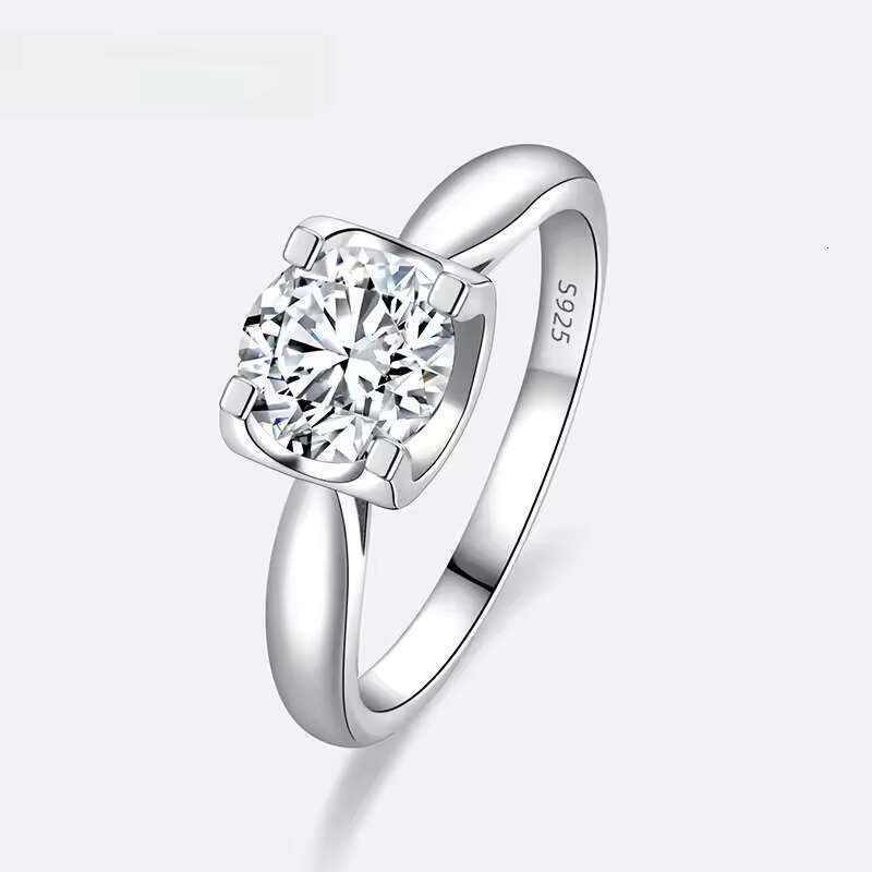 OEM Wholesale Promise Marriage Minimalist Stone Ring Stylish Thumb Pure Silver Women Wedding Moissanite Engagement Rings