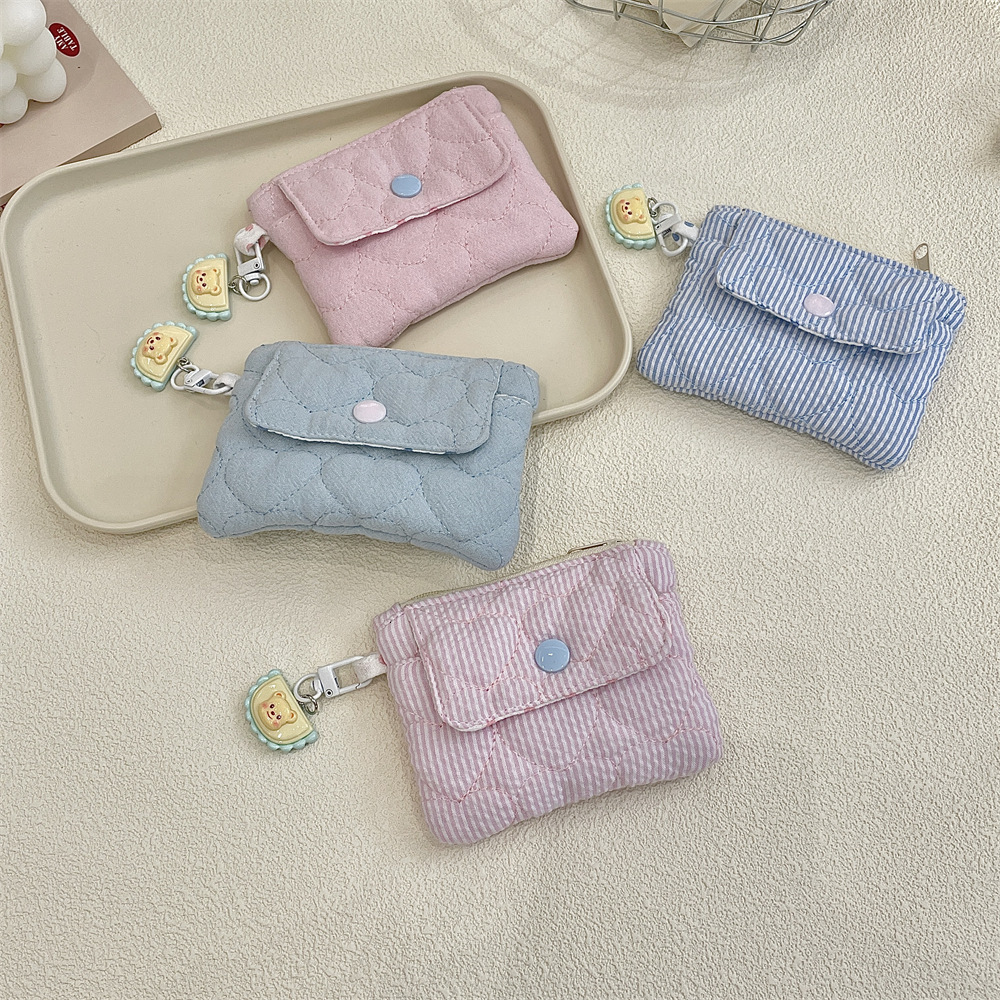 52141 Cute and compact card bag coin purse buckle zipper storage bag multifunctional organizing bag ID card bag