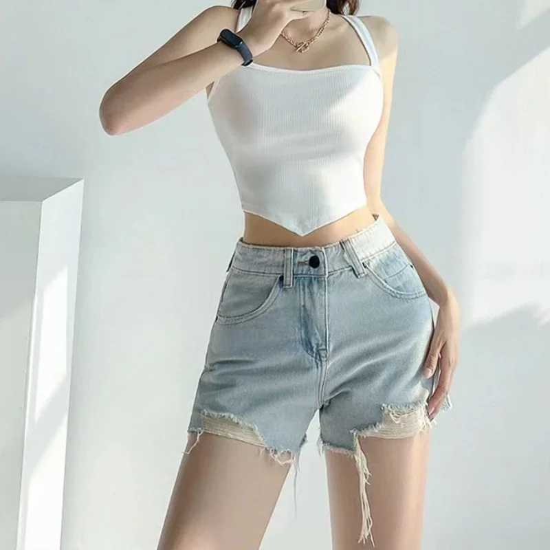 Womens knitted crop top Y2k sexy cross suspender tight corset without back suspender streetwear ultra-thin suitable for cutting front topXJ250508