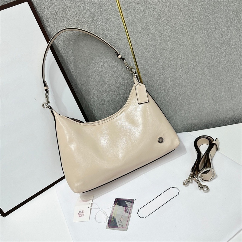 Evening Bags Designer Luxury 2025 Ladies Genuine Leather Underarm Waxed Shoulder Crossbody Boho Retro Style Vintage Half Moon Fashion