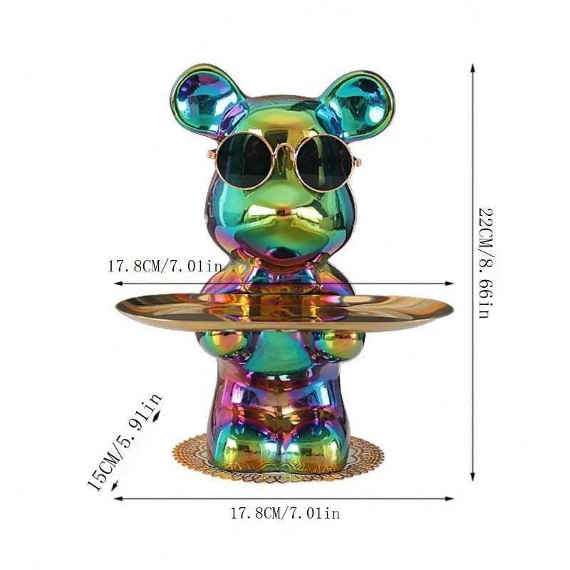 1 Piece Ceramic Sunes Bear Figurine Bear Tray Decoration Piggy Bank Ornament He Decoration Y250509