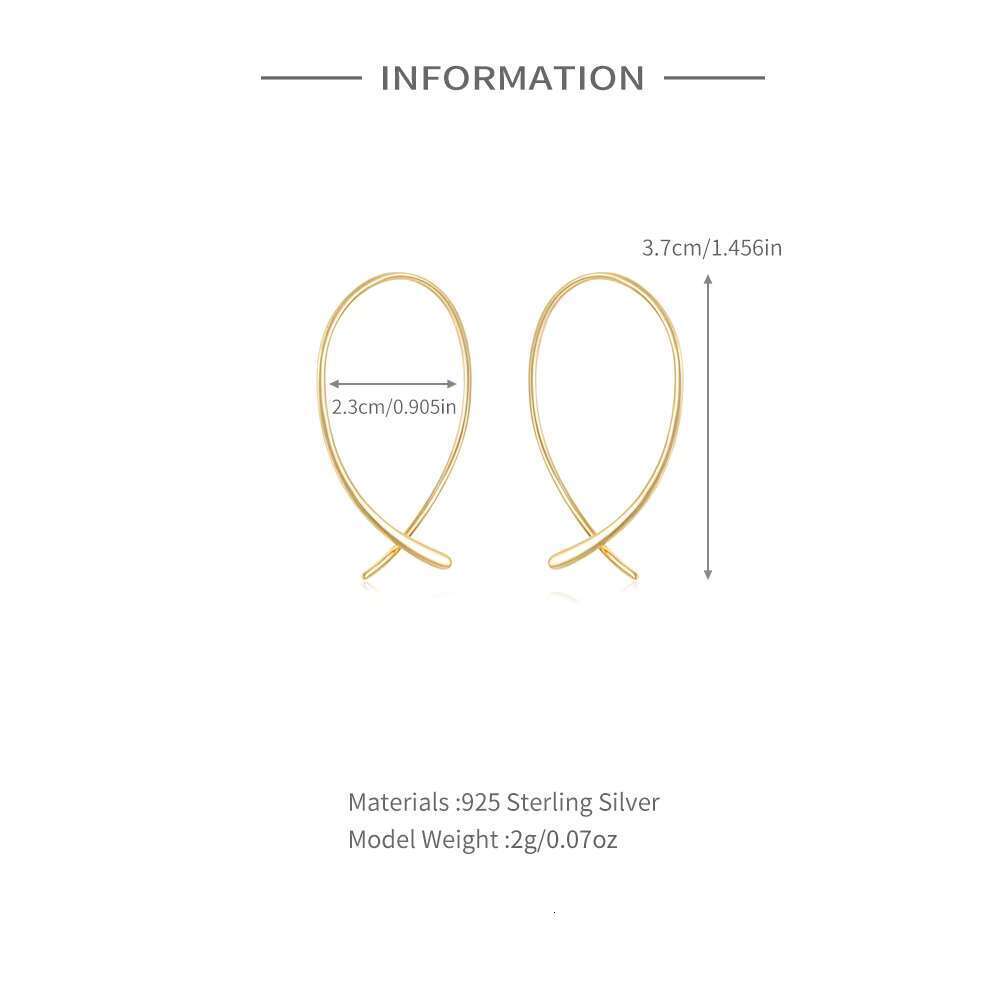 DHCollections Minimalist Loop Drop Earrings for Women Lightweight Curved Bar Style Gold Tone Fashion Jewelry for Daily Wear and Gifts