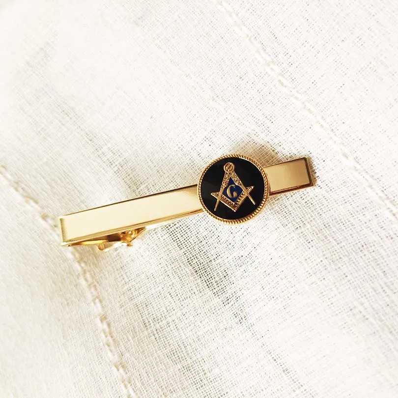 1pc Masonic Compass and Square Tie Clip Enamel Freemasonry Free Masons Craft Black Enamel G Metal Bars M250508