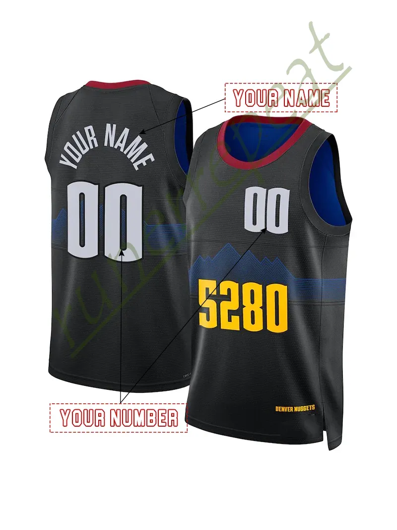 Jokic 2024-25 CITY Basketball Jersey Westbrook Gordon Murray Custom Any Name Number