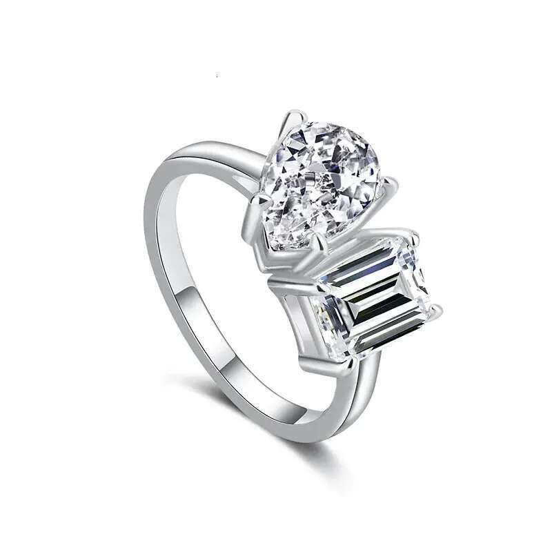 pass dia tester VVS1 D color 1CT moissanite for women sterling sier clover ring wedding rings designer jewelry woman gift with box designer bag