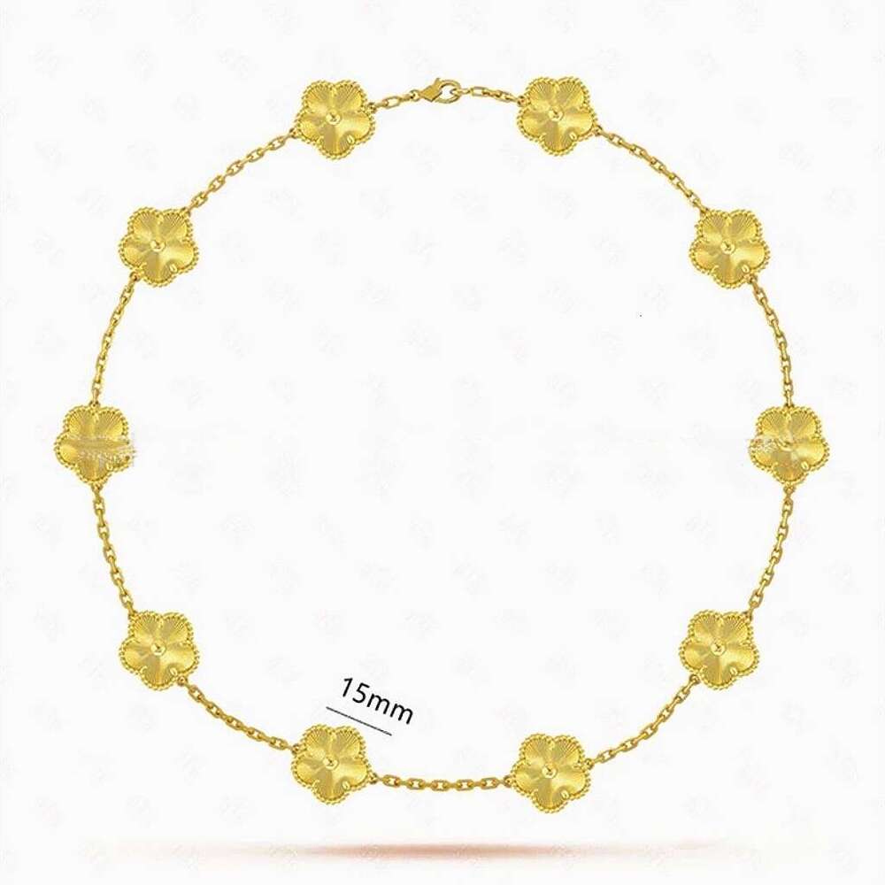 10 Wer Necklaces Designer For Women Stainless Steel Plated Gold Jewelry Woman Mother Of Pearl Four Leaf Clover Necklace Daily Outfit Christmas Gift