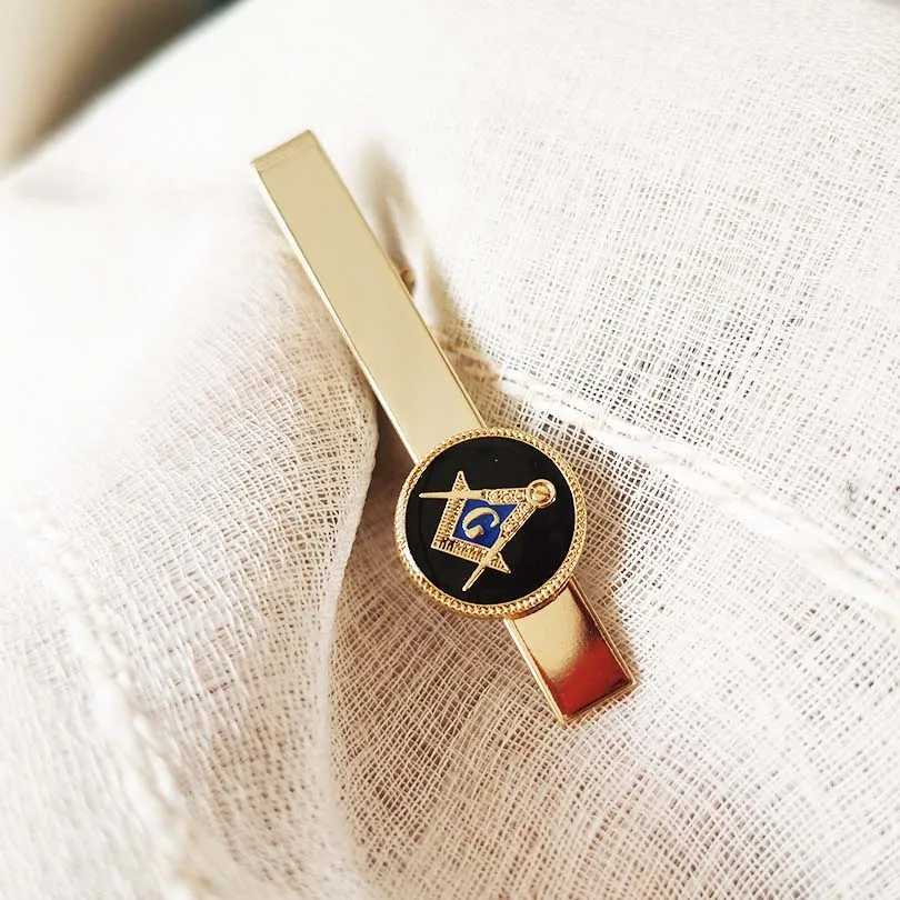 1pc Masonic Compass and Square Tie Clip Enamel Freemasonry Free Masons Craft Black Enamel G Metal Bars M250508