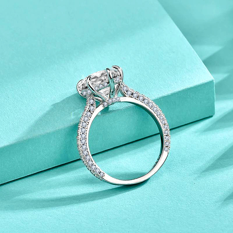 925 Sterling Silver Teardrop Shape Zirconia Ring for Women, Bold Statement Solitaire Diamond Ring, White Gold 5-Prong Engagement Jewelry