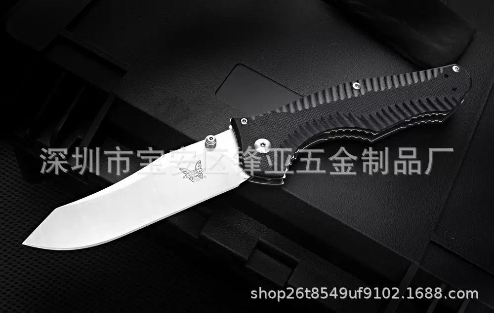 2Models 810BK Axis Folding Knife 3.77 GB-D2 Black Blade, G10 Handles