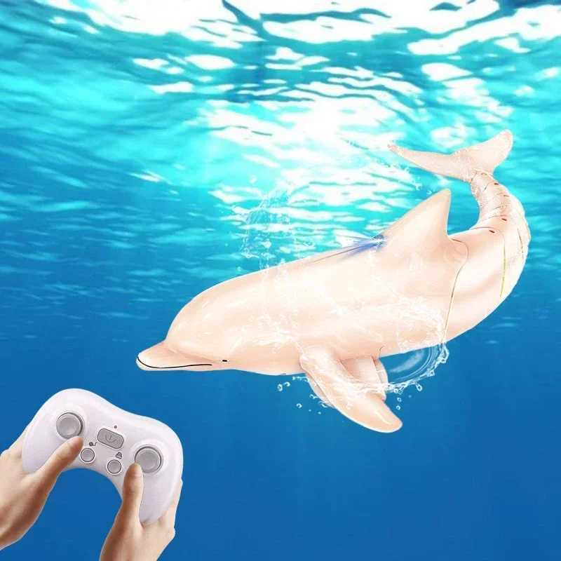 Rc Boat Dolphin Electric Boats Water Toy 2.4G Remote Control Fish Animal Ship Robots Fish Electric Toys for Children Boys Kids X250509