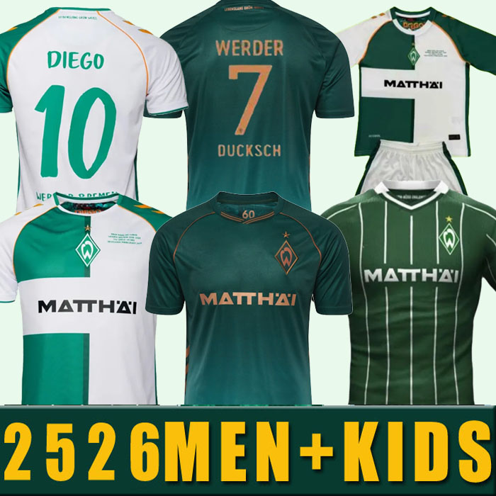 2025 2026 S-4XL S-4XL Werder Bremen special Soccer jerseys MARVIN DUCKSCH LEONARDO BITTENCOURT GREEN MEN football shirts