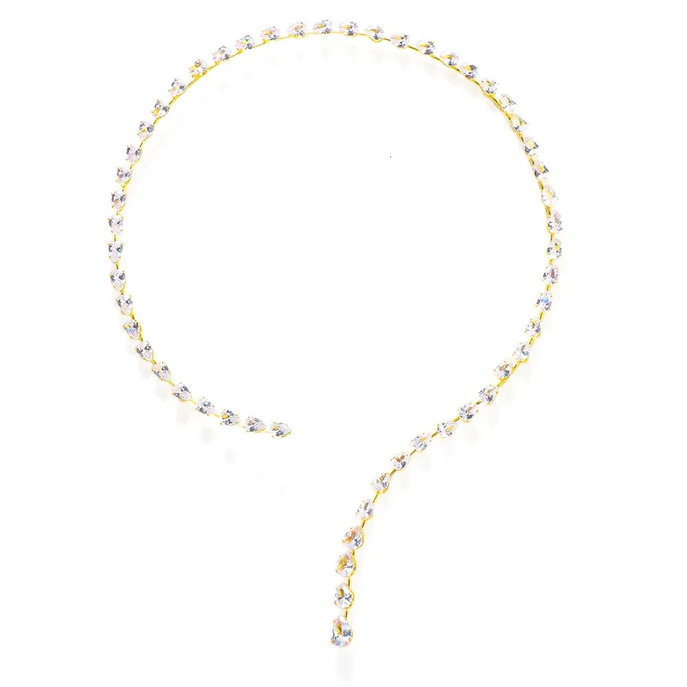 Stonefans Fashion Zircon Pendant Choker Water Drop for Women Vintage Clavicle Chain Crystal Collar Necklace Bridal Jewelry Gift 250509
