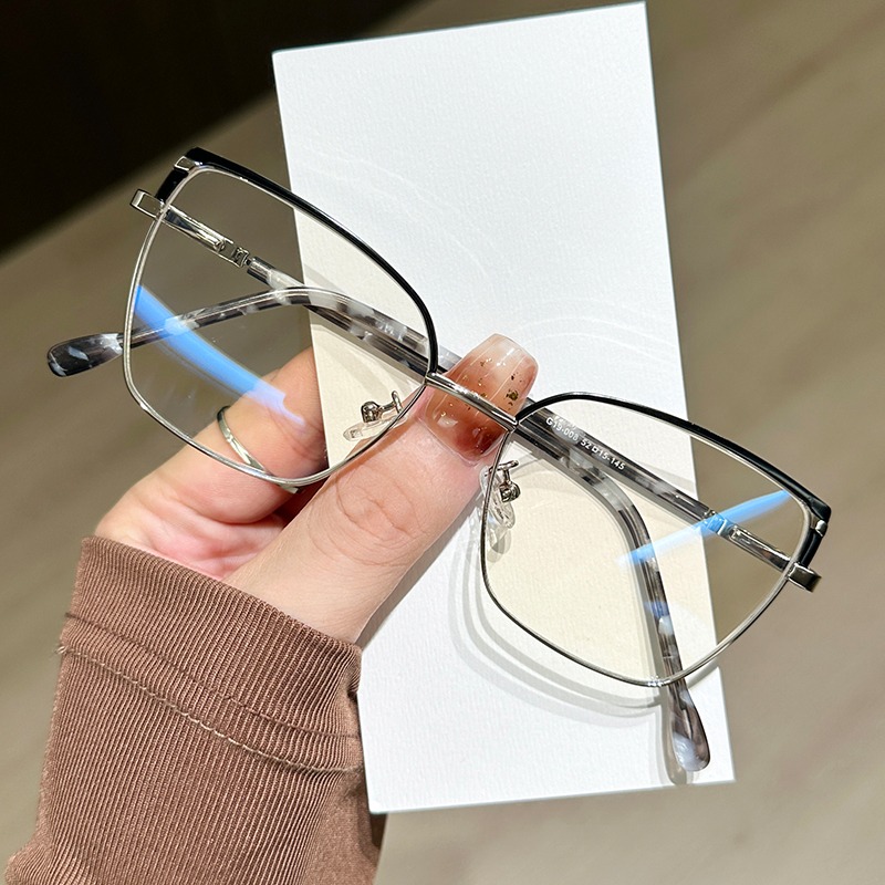 2025 New Sunglasses for Women Mens Anti Blue Light Reading Glasses Designer Metal Eyeglasses Frame Net Red Vegan Face Repair Decoration Glasses g19-00