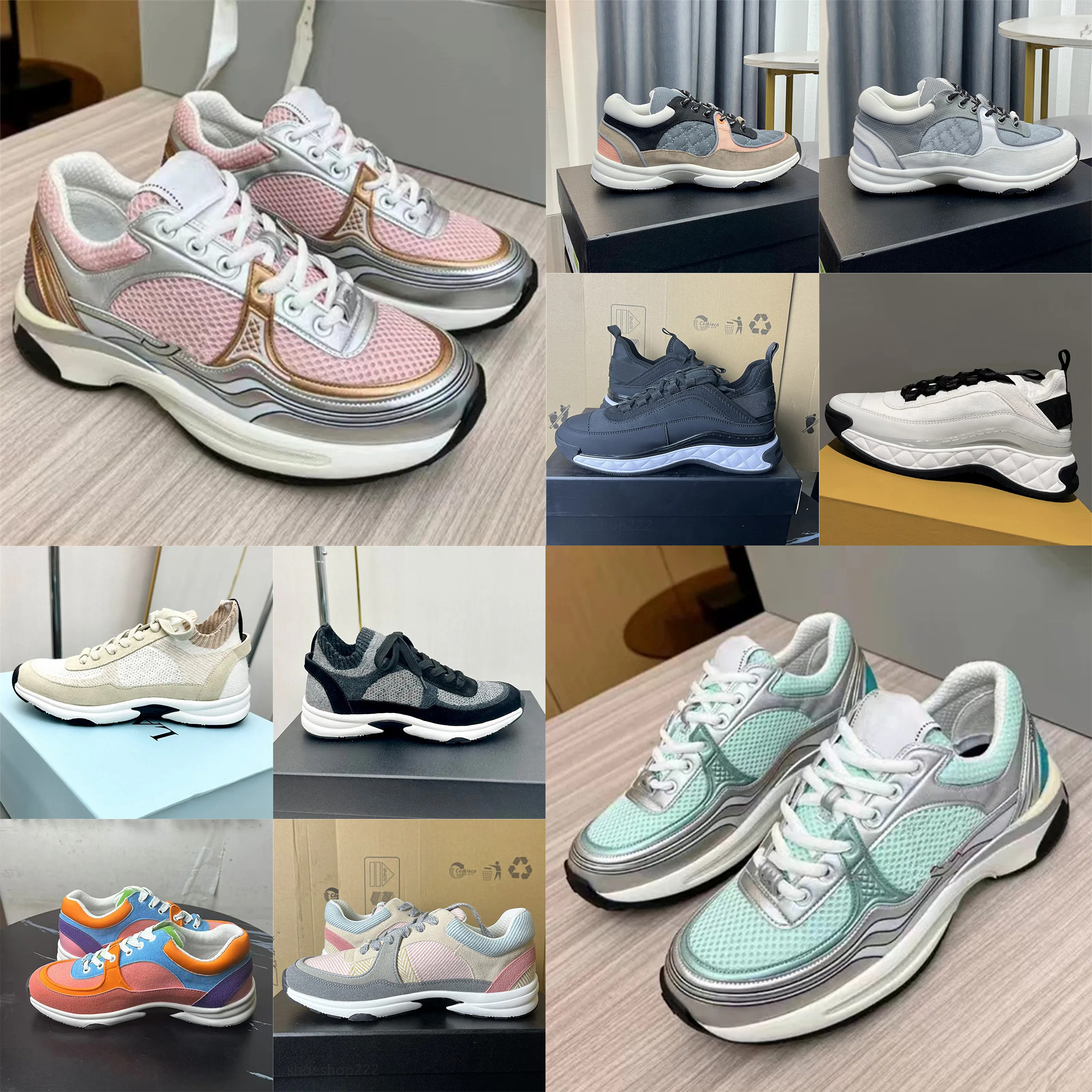 Designer shoes, sports shoes, women's luxury leisure platform, new leather running shoes, travel outdoor sequins, classic white lace up