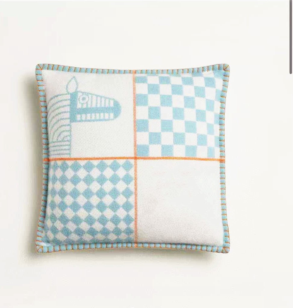 NEW Colors Wool 45&45CM Have Filling Baby Yellow Green H Kids baby h Blanket and Cushion Have Matching Blanket/Decorative Pillow Living room sofa Ins home