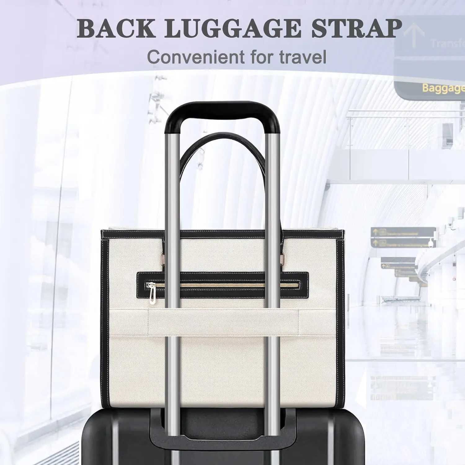 Laptop Bag Canvas Tote Bags Casual Travel Womens Handbag 15.6 inch Laptop Shoulder Messenger Briefcase for Office Work College Z250509
