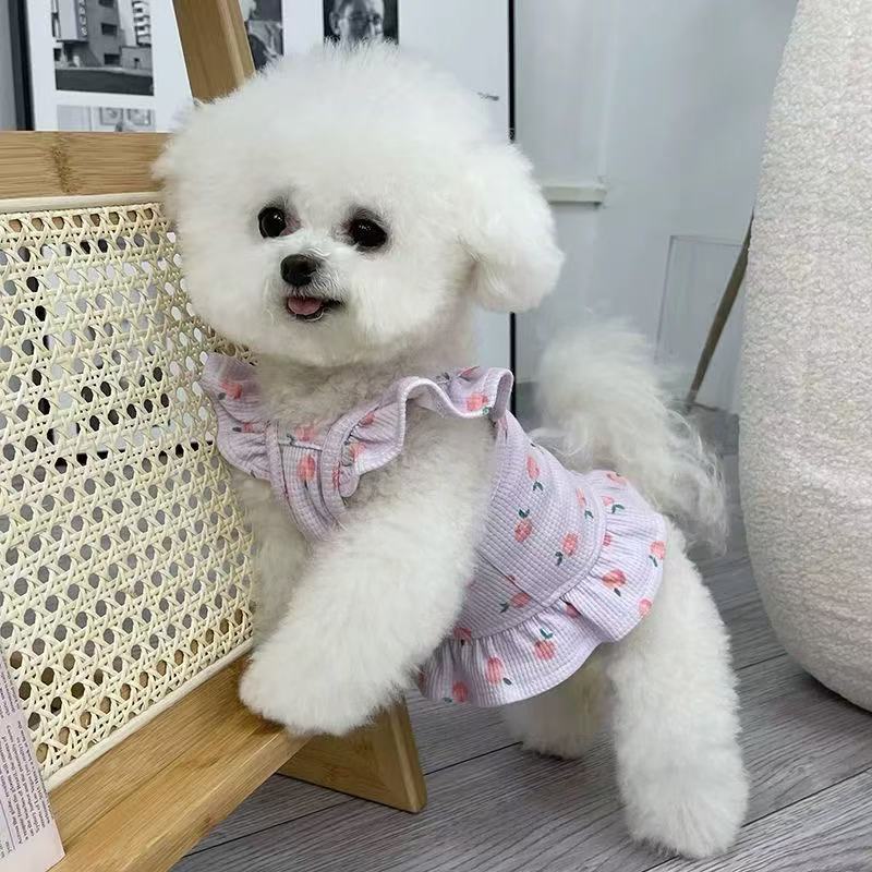 T00177 Puppy Dog Clothes Spring Autumn Summer Maltese Teddy Bichon Pomeranian Small Dog Pet Clothes Breathable Thin