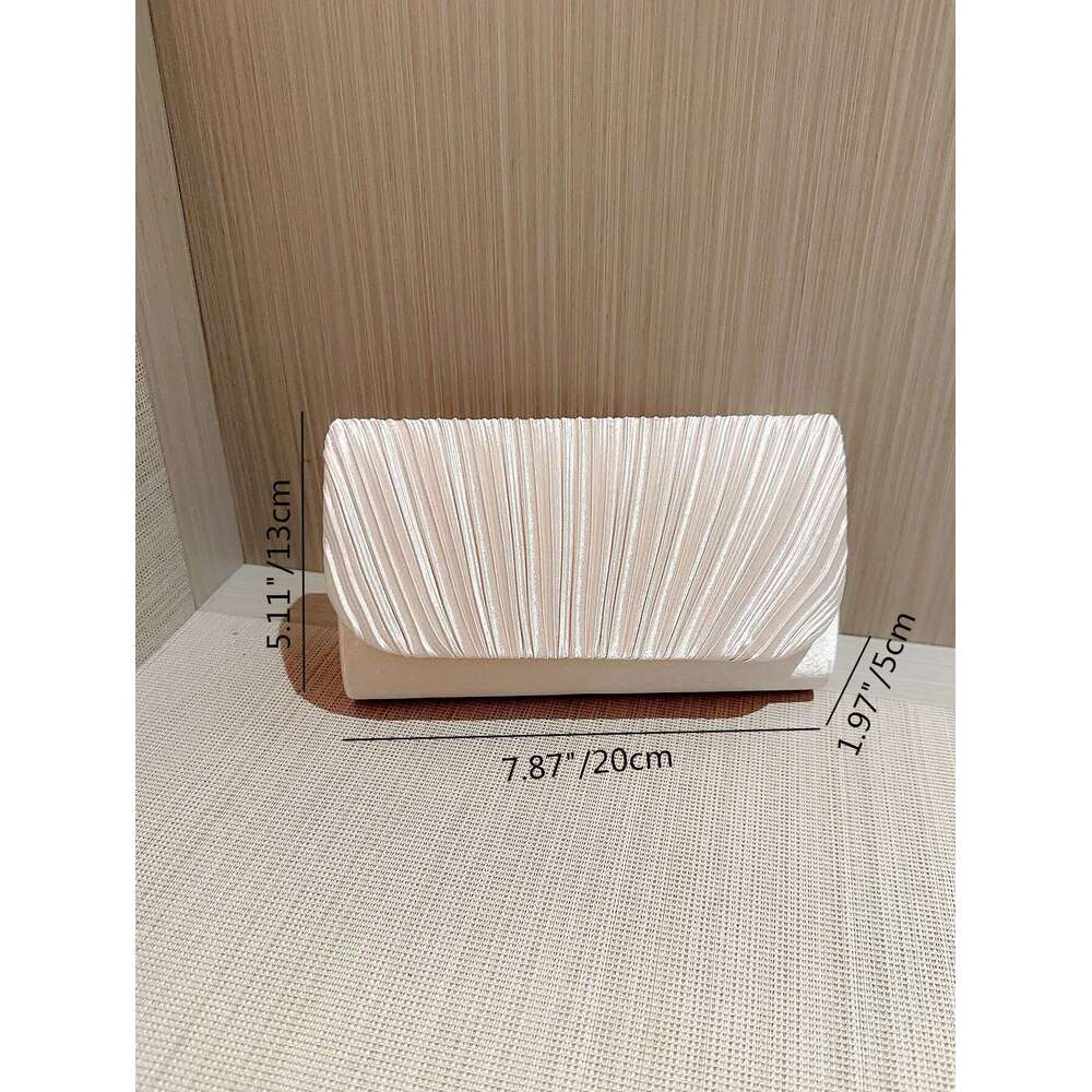 Dinner Bag Women S Elegant Satin Evening Bag Pleated Wedding Purse Formal Tote Party Prom Clutch With Rhinestones For Wedding Bride KQ