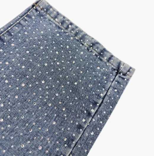 Men and Women The Same Hot Diamond Jeans 2024 Autumn New Chic Babysbreath Straight Denim Trousers Trendy Male Blingbling Jeans W250510