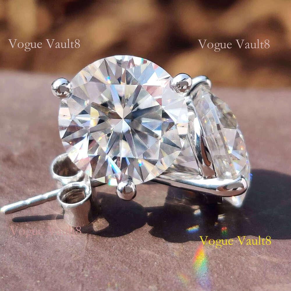 Custom Real 10K 14K Solid Gold Lab Grown Earrings Iced Out Sterling Sier Dia Stud Earring Women Jewelry