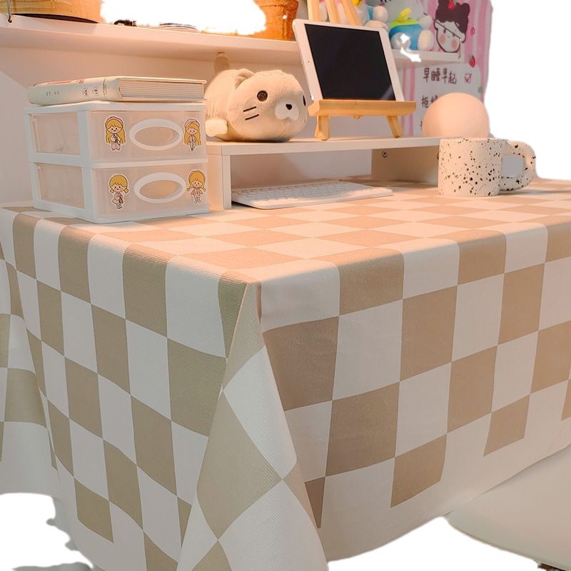 B415 Nordic style tablecloth net red plaid tablecloth student dormitory desk cloth atmosphere tablecloth coffee table decoration cloth ins