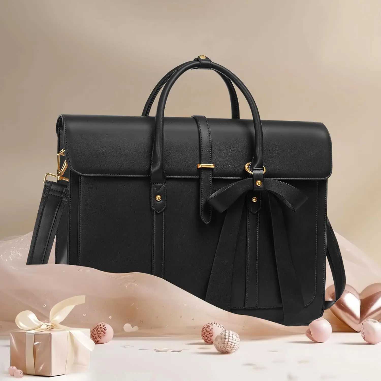 15 15.6 16 inch Laptop Bag for Women MacBook Air Pro M3 M2 M1 HP Dell Asus Notebook PU Leather Computer Shoulder Bag Backpack Z250509